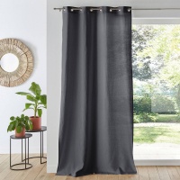 Штора Из стиранного льна с люверсами Onega 260 x 135 см серый LA REDOUTE INTERIEURS  фото, kupilegko.ru